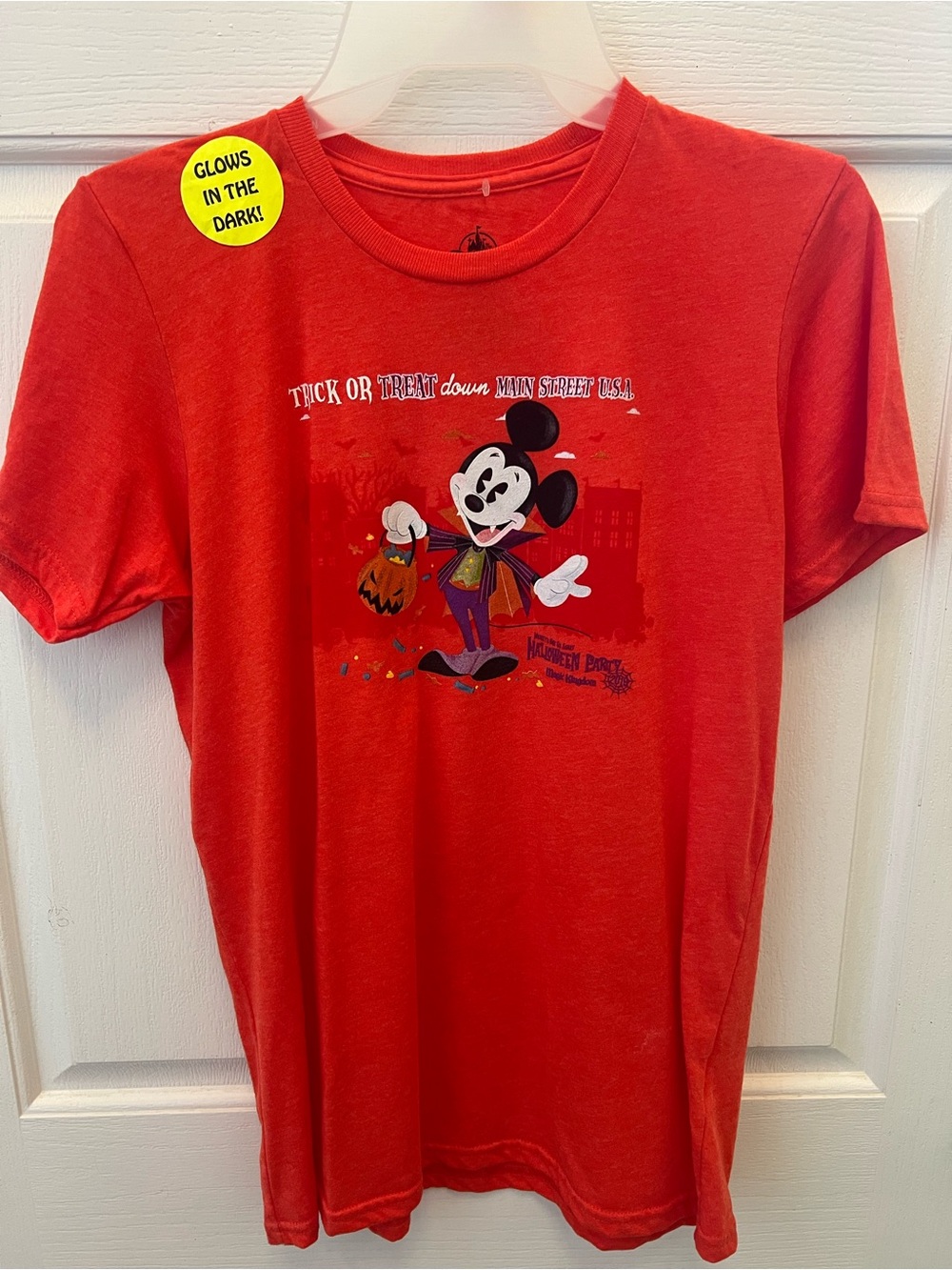 Kids Orange Mickey Mouse Halloween Tee - Glow-in-the-Dark - Picture 1 of 3